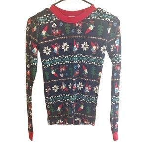 Hanna Andersson Red Green Knit Long Sleeve Top Size 14 Organic Cotton